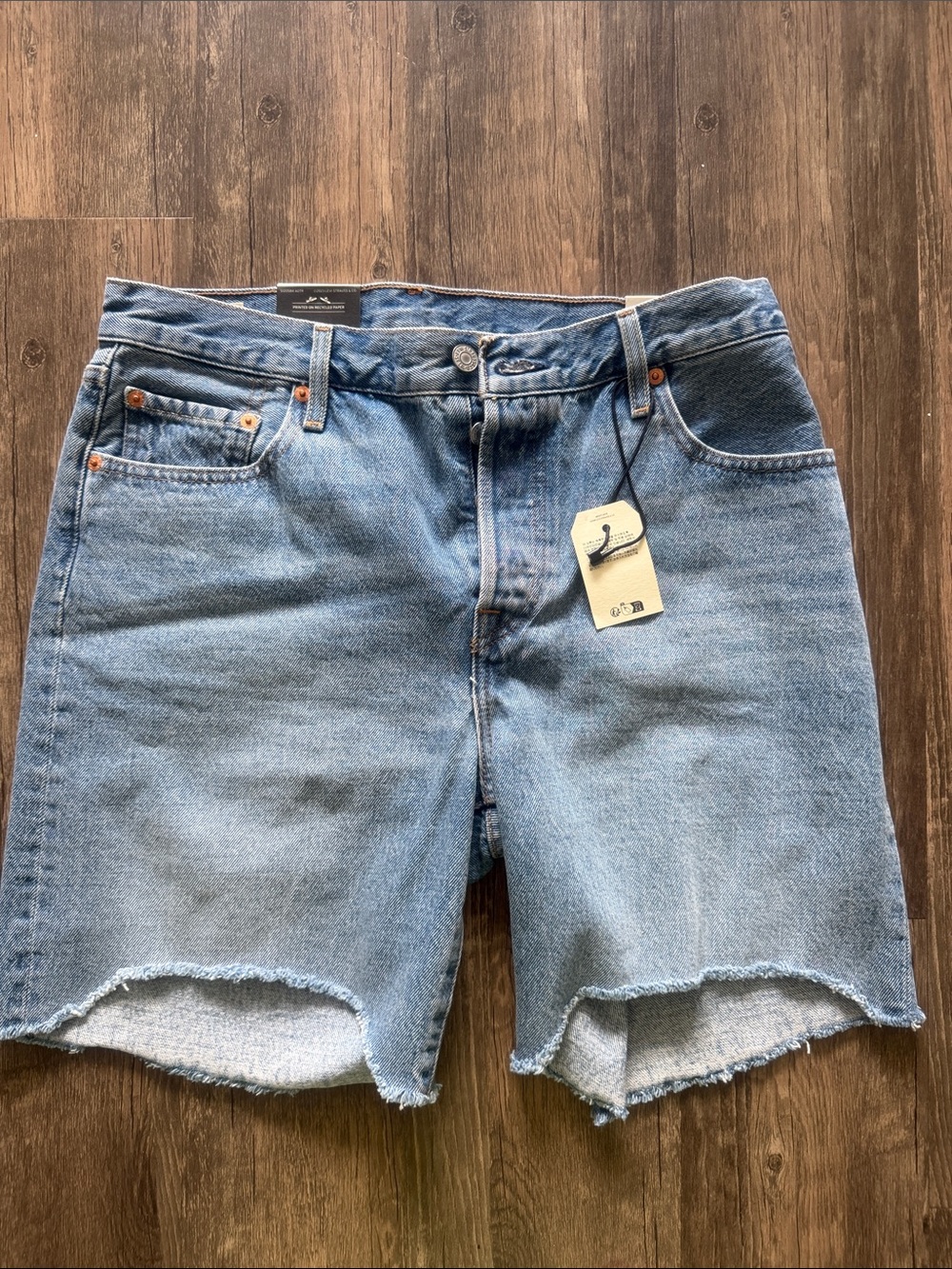 Levi's Blue Denim Cutoff Shorts with Back Pockets